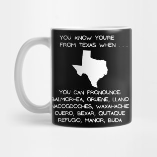 Texas City Names (Dark Colors) Mug